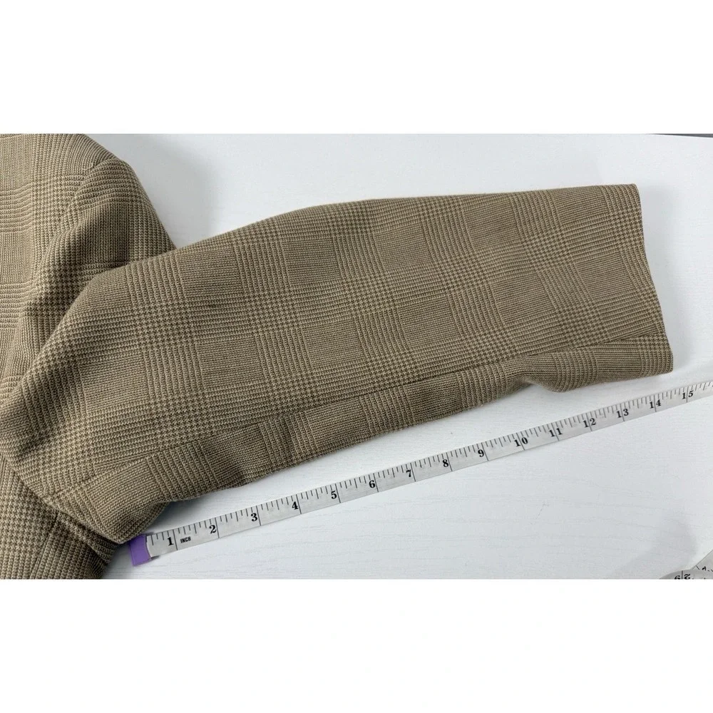 JoS A Bank Jacket Mens 42R Plaid Sport Coat Silk‎ Wool Blend Light Brown